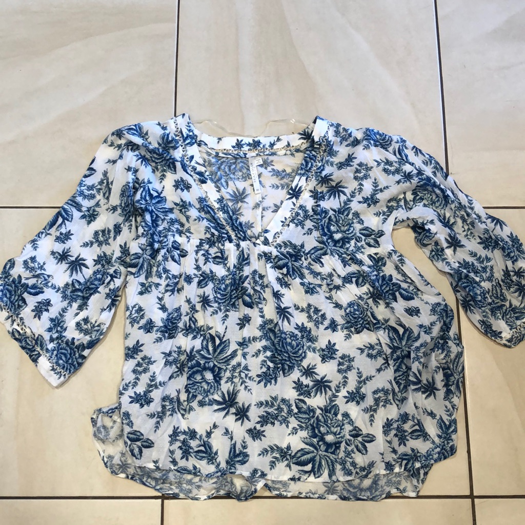 Blue Floral Seafolly Blouse Size Xs.